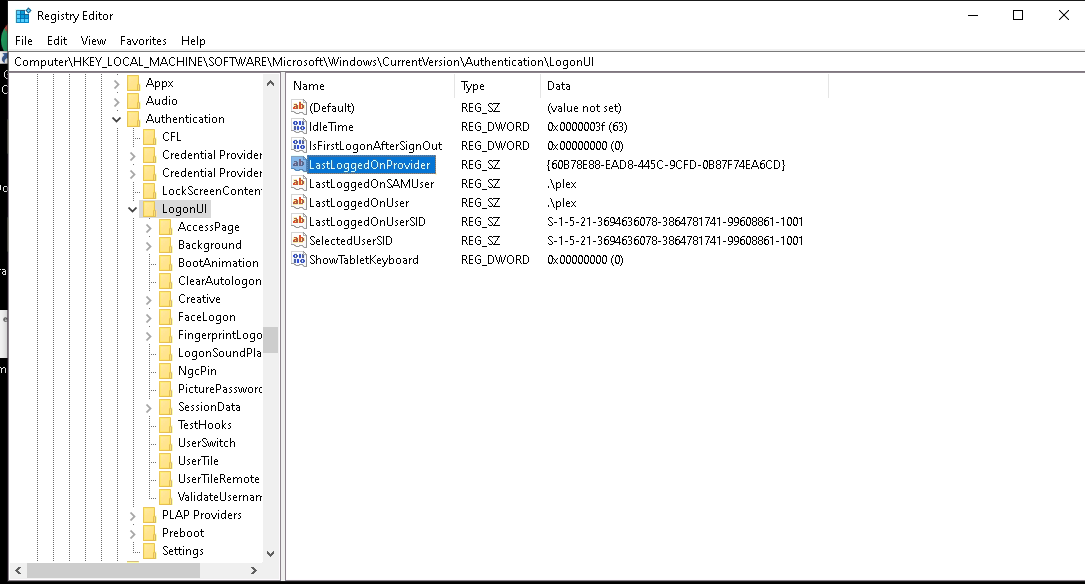 How can i tell which credential provider windows is using 