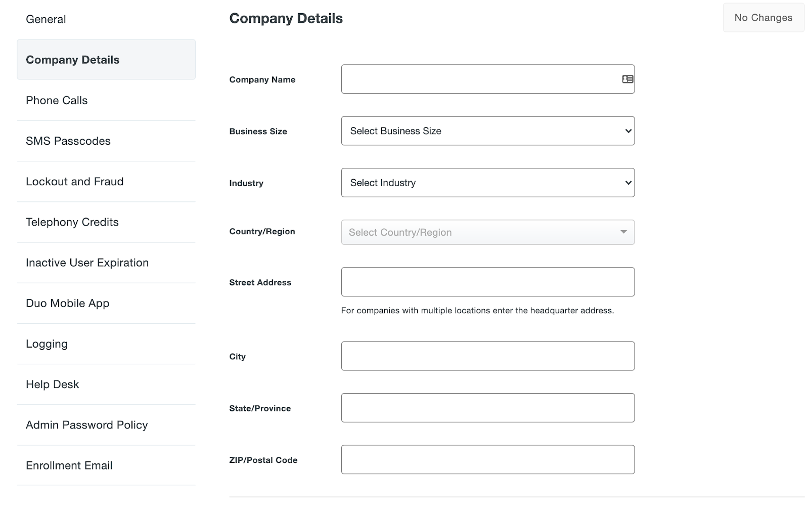 Guide to entering company details for MSP child accounts