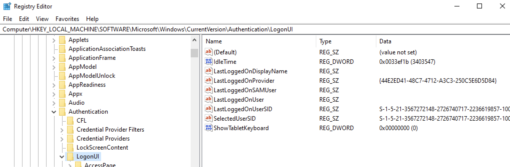 How can i tell which credential provider windows is using after