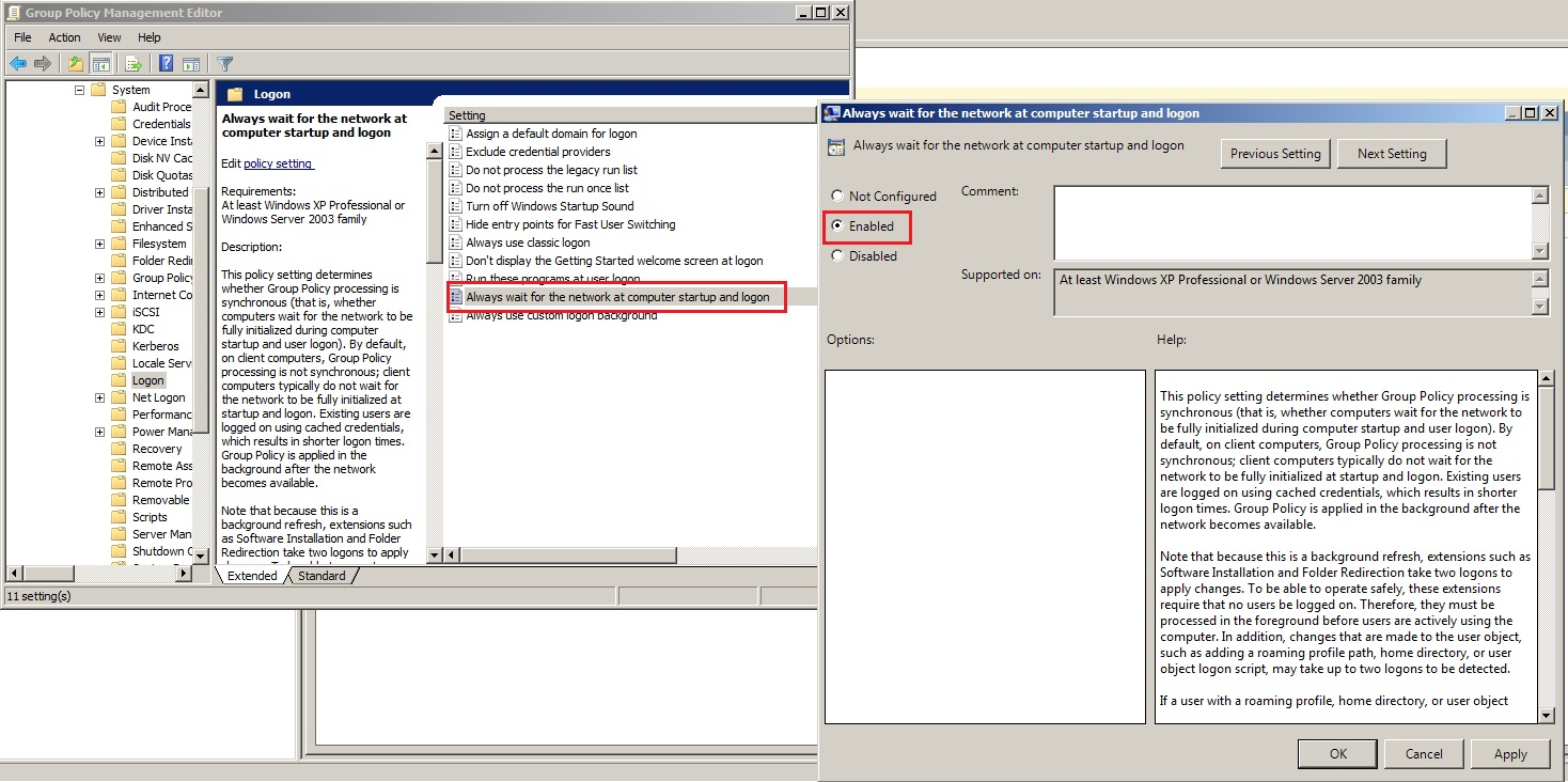 Group Policy Management Editor configuration