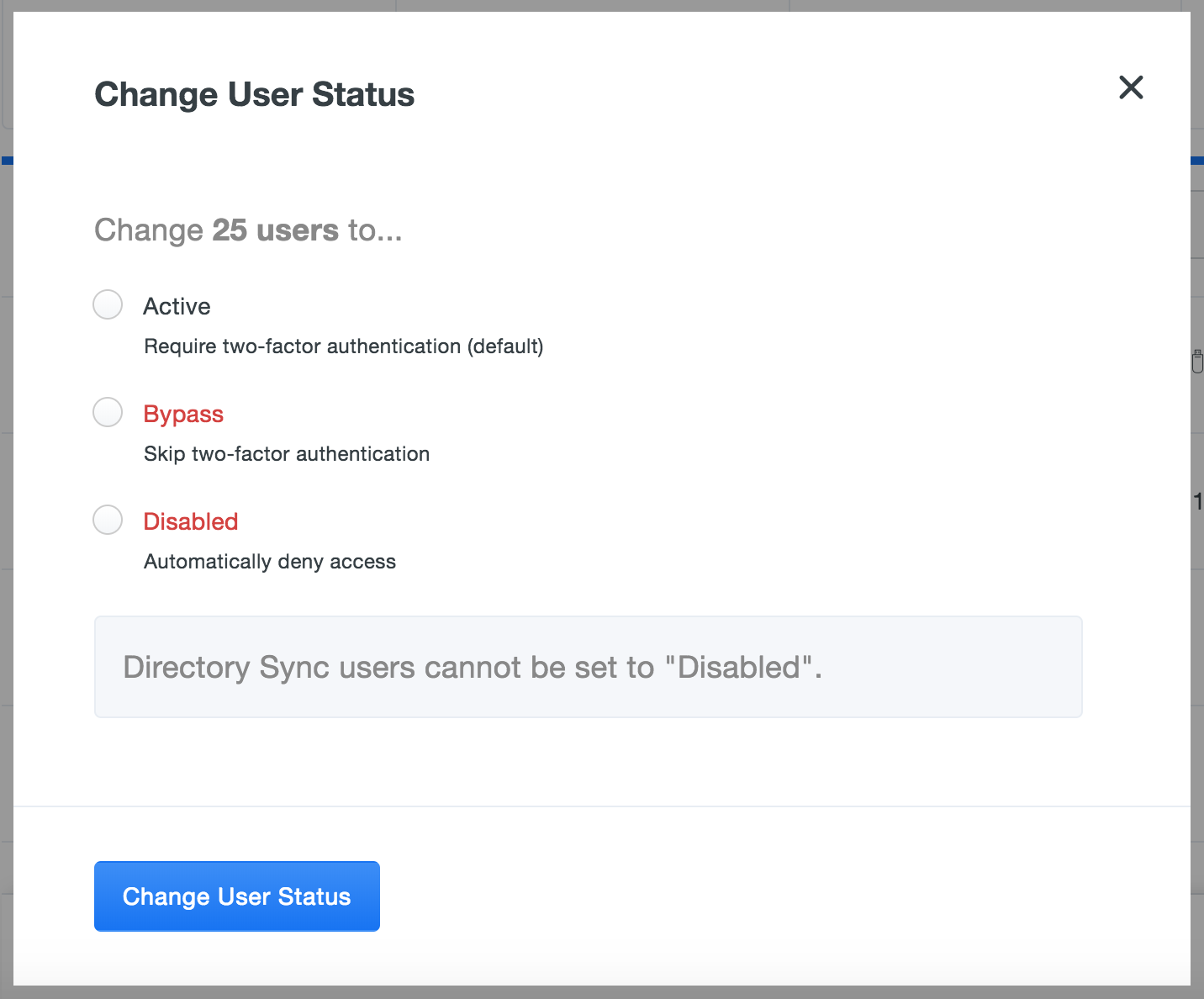 Can I change user statuses in bulk?