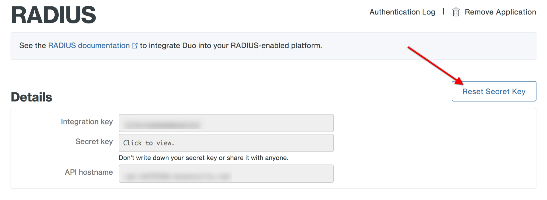 How Do I Reset The Secret Key For A Duo Protected Application