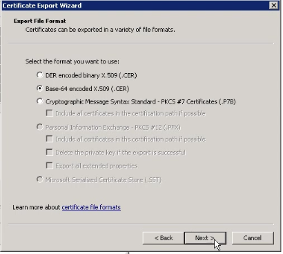 How Do I Export A Complete Issuing Certificate Chain For Ldaps Authentication With Active Directory