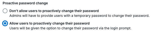 Are Duo Directory users able to reset their own passwords?